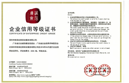 祝賀我司榮獲企業(yè)信用等級證書